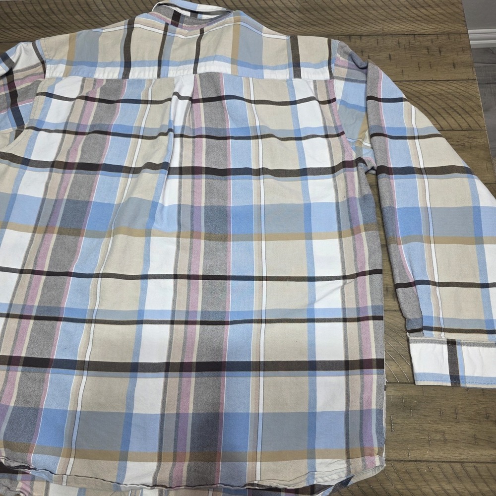 Wrangler 20X Button Up Shirt Mens XL Blue Plaid Western Long Sleeves - Picture 9 of 11